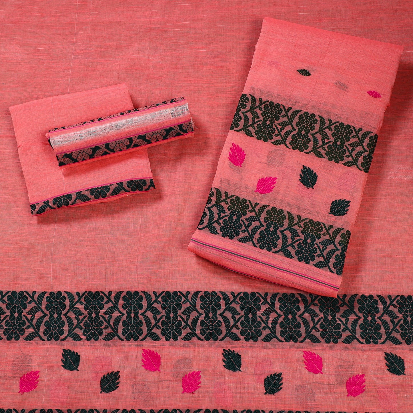 Assam Traditional Handloom Silk Cotton Mekhela Chador with Blouse Piece 12