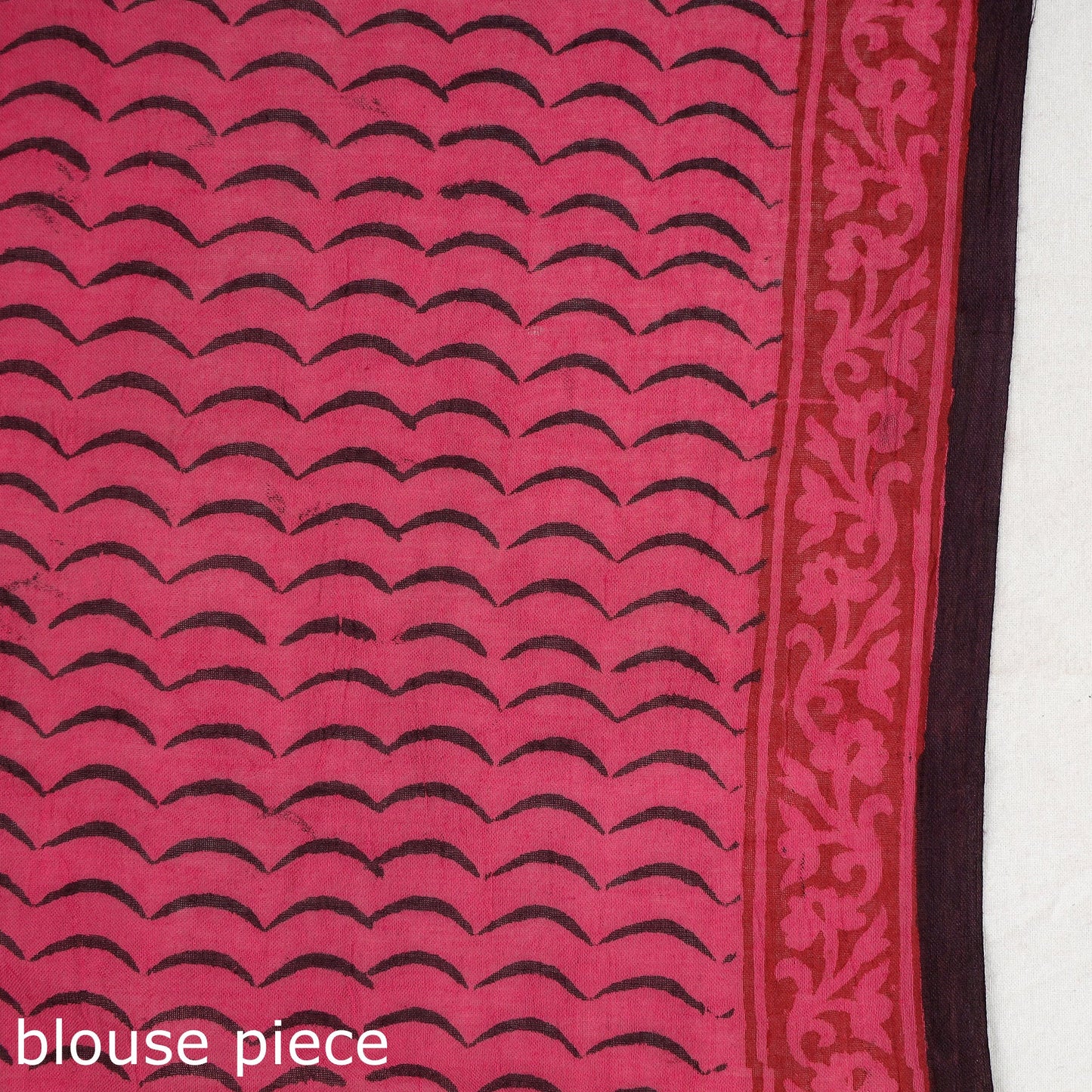 Pink Bagh Hand Block Printed Natural Dyed Cotton Saree