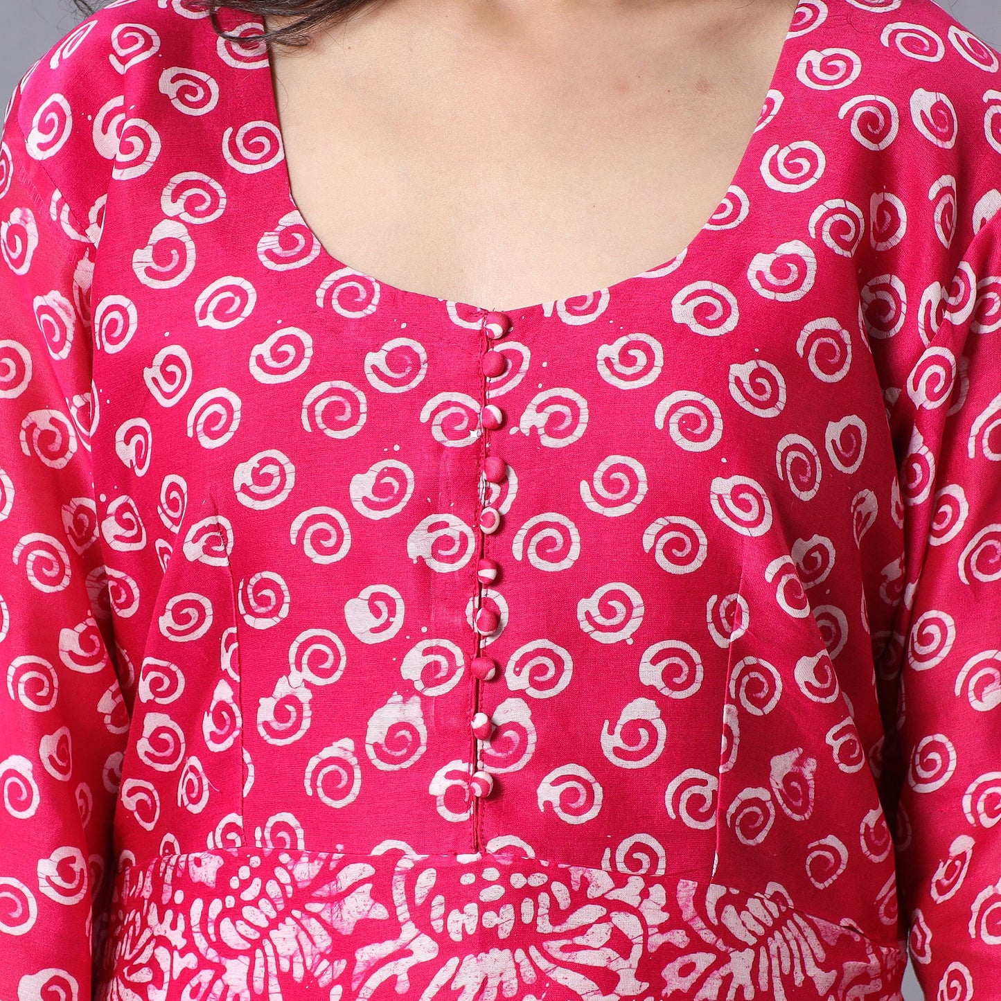 Pink - Batik Printing Chanderi Silk Kurta Suit Sets