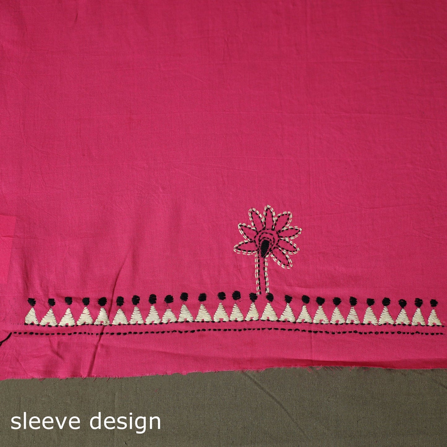 Bengal kantha hand embroidered cotton unstitched kurta