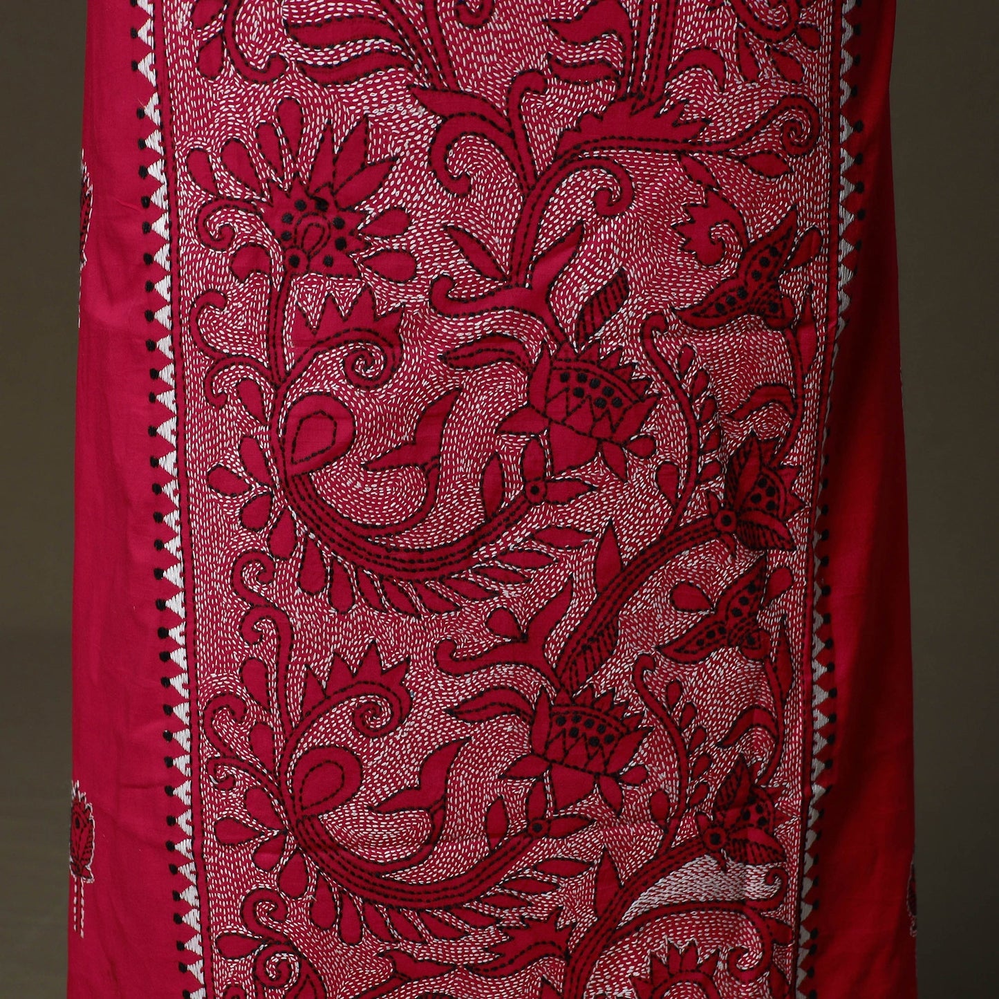 Bengal kantha hand embroidered cotton unstitched kurta