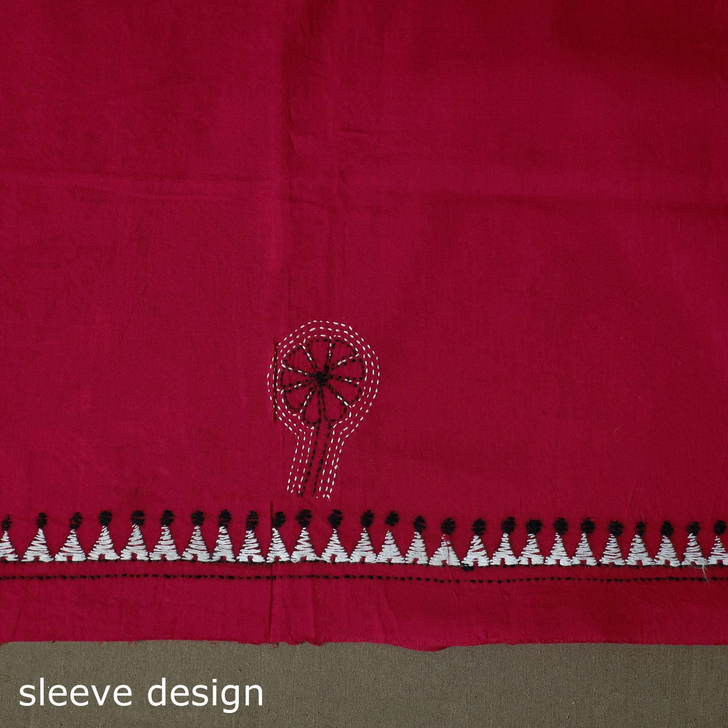 Bengal kantha hand embroidered cotton unstitched kurta