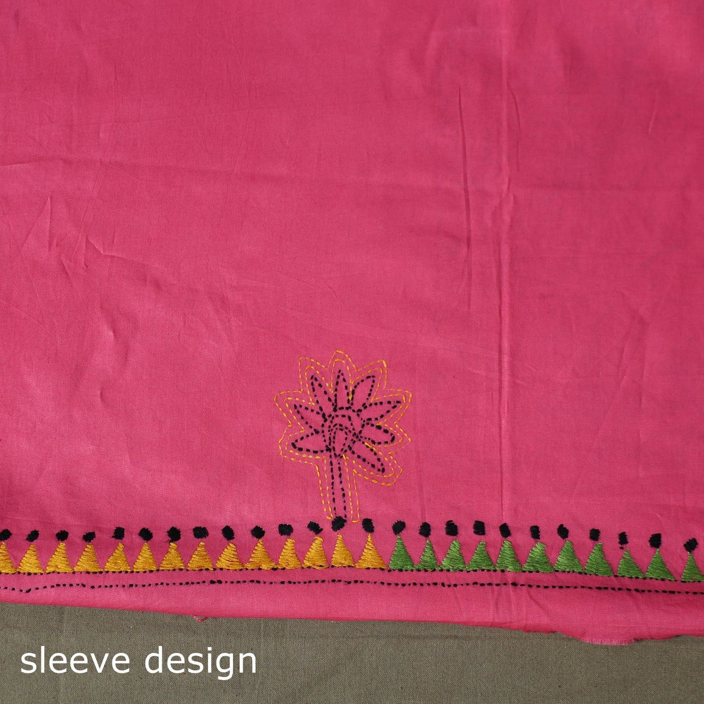 Bengal kantha hand embroidered cotton unstitched kurta