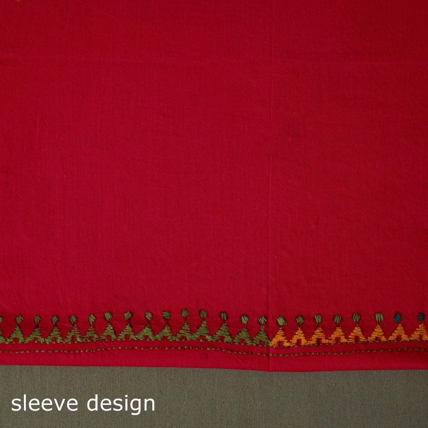Bengal kantha hand embroidered cotton unstitched kurta