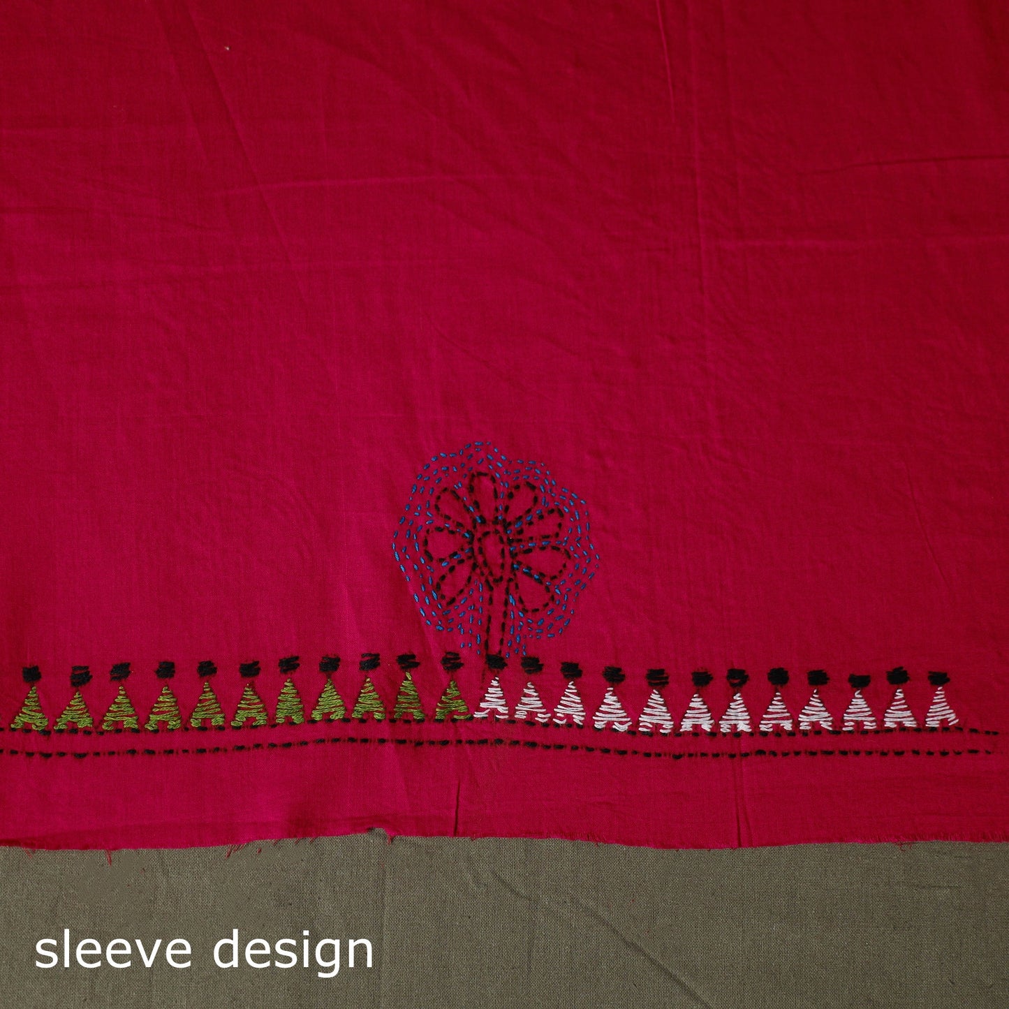 Bengal kantha hand embroidered cotton unstitched kurta