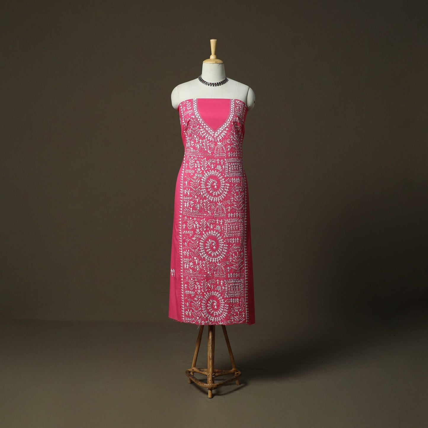 Bengal kantha hand embroidered cotton unstitched kurta