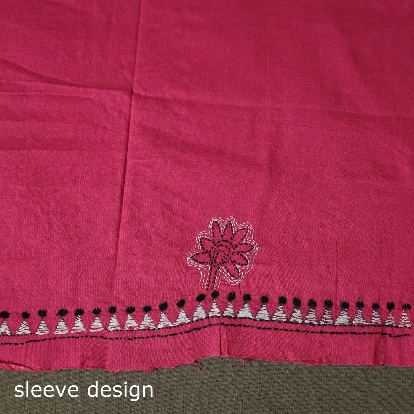 Bengal kantha hand embroidered cotton unstitched kurta