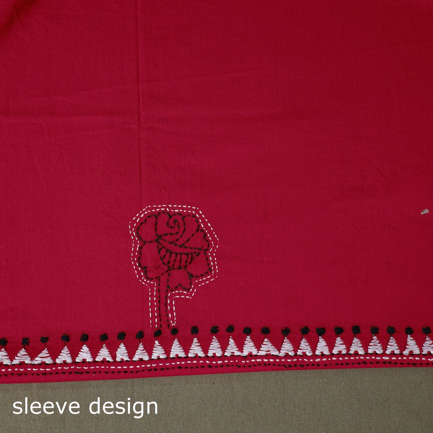 Bengal kantha hand embroidered cotton unstitched kurta