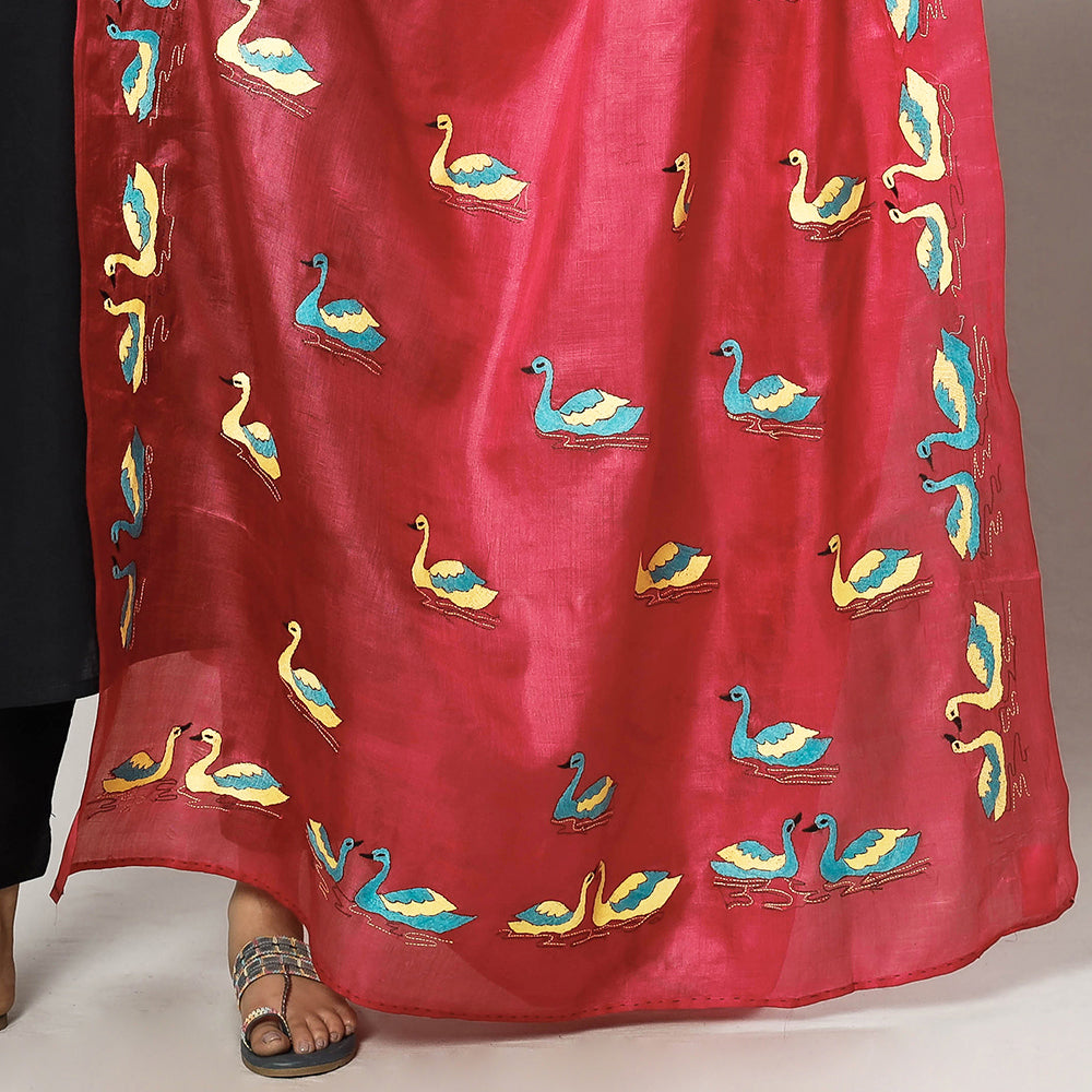 Kantha Embroidery Silk Dupatta