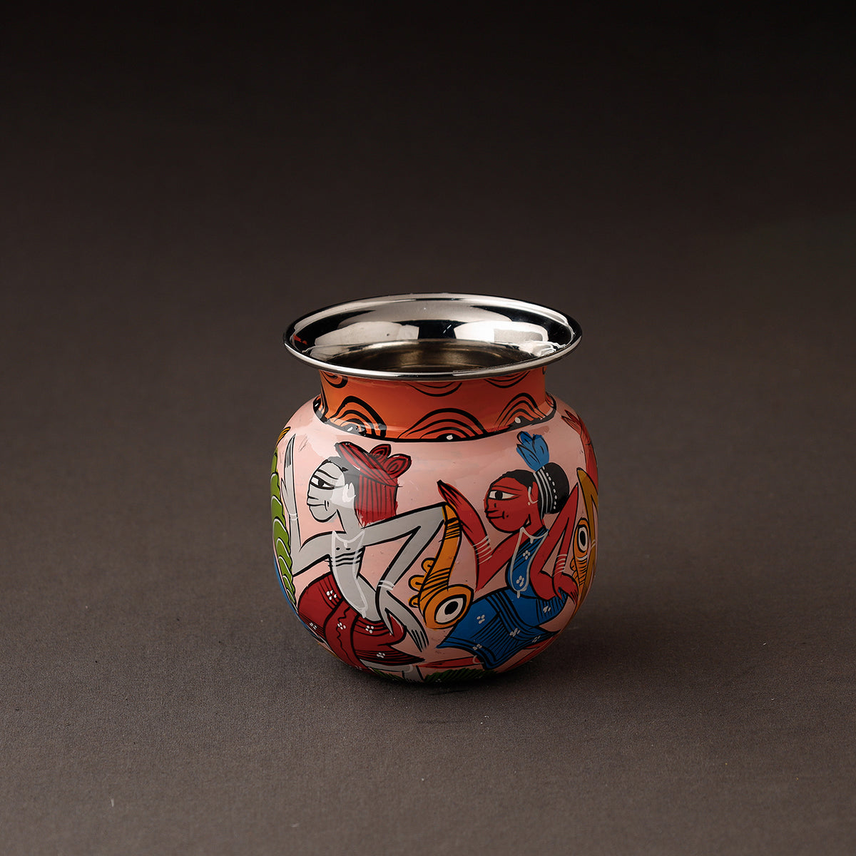 Bengal Patua Handpainted Mortar and Pestle Set