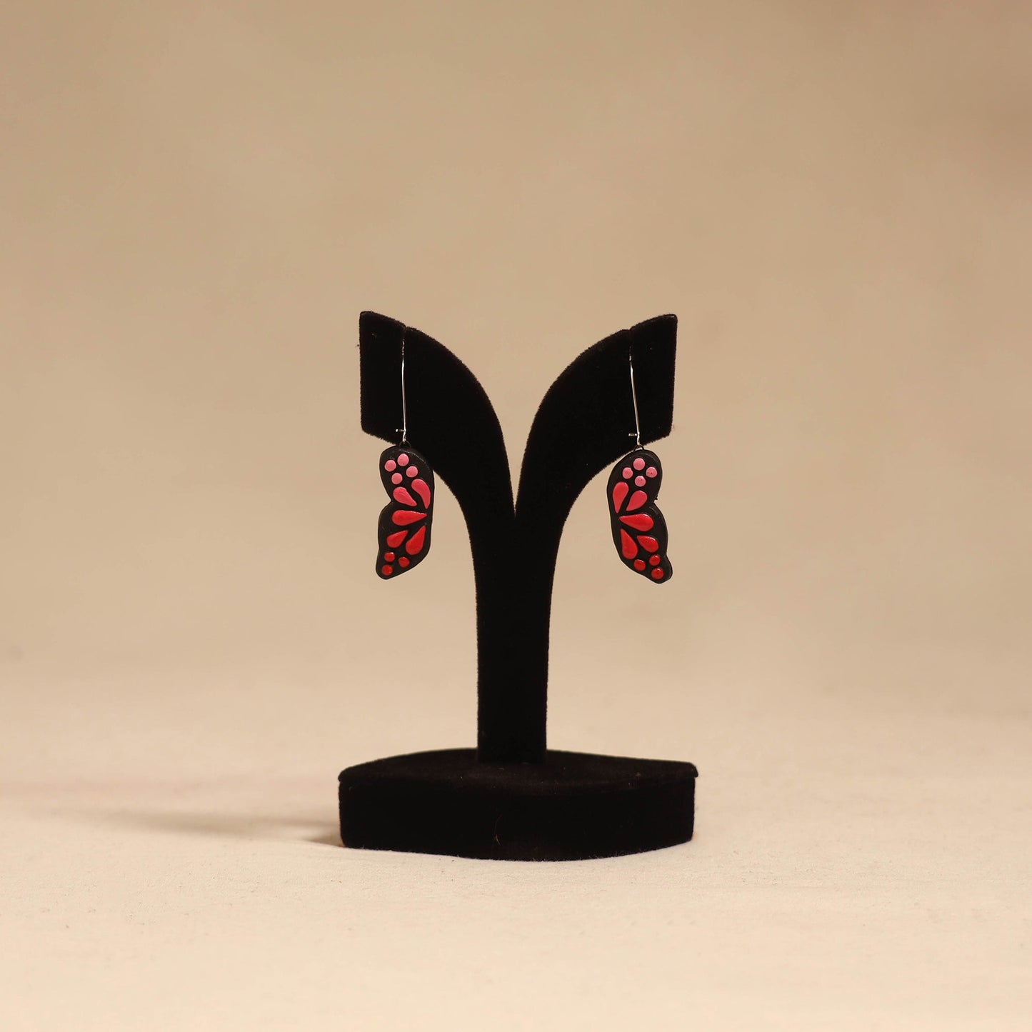 Bishnupur handpainted terracotta earrings 107 - handcrafted