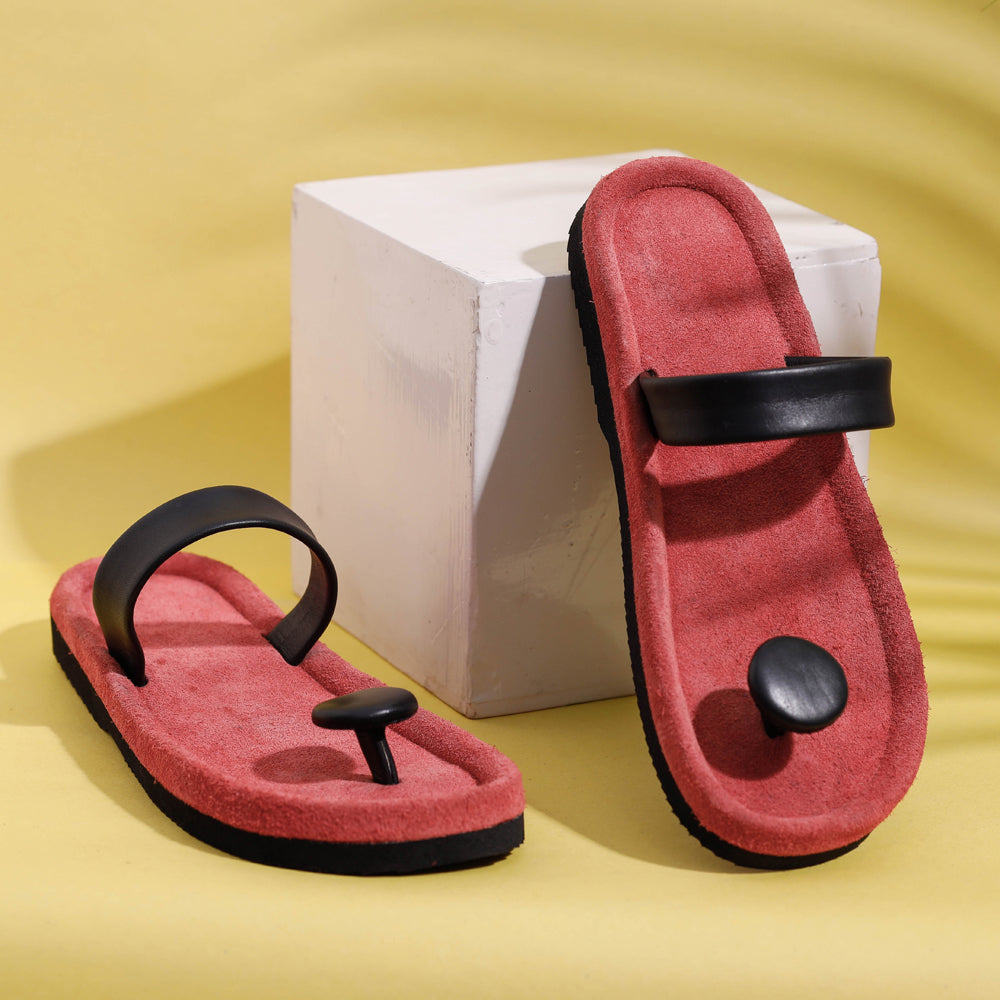 Handcrafted Women's Leather Slippers with Suede Online at iTokri.com