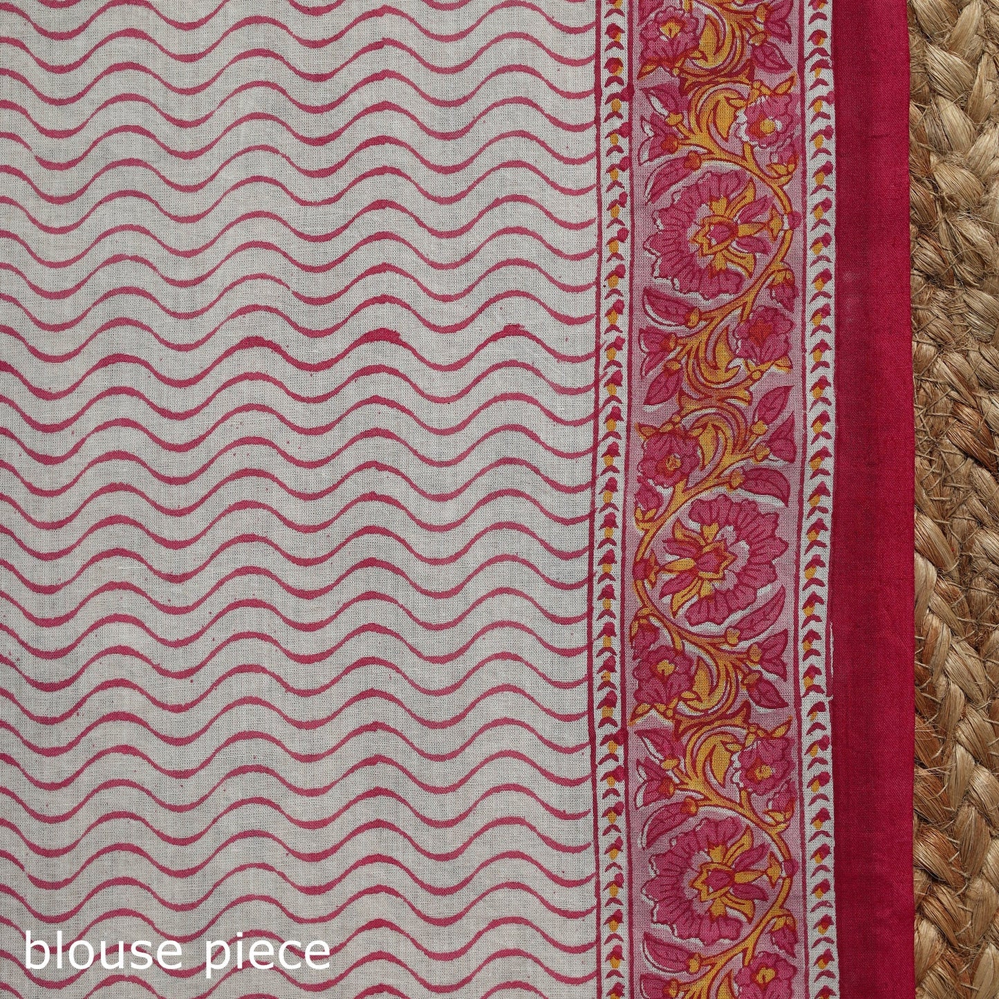 Pink - printed mul cotton sanganeri saree - handcrafted