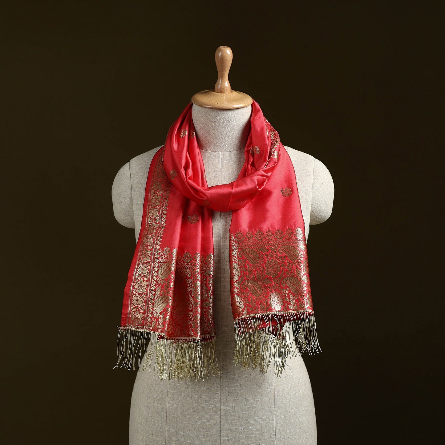 Brocade handloom semi silk nakshi buti banarasi stole