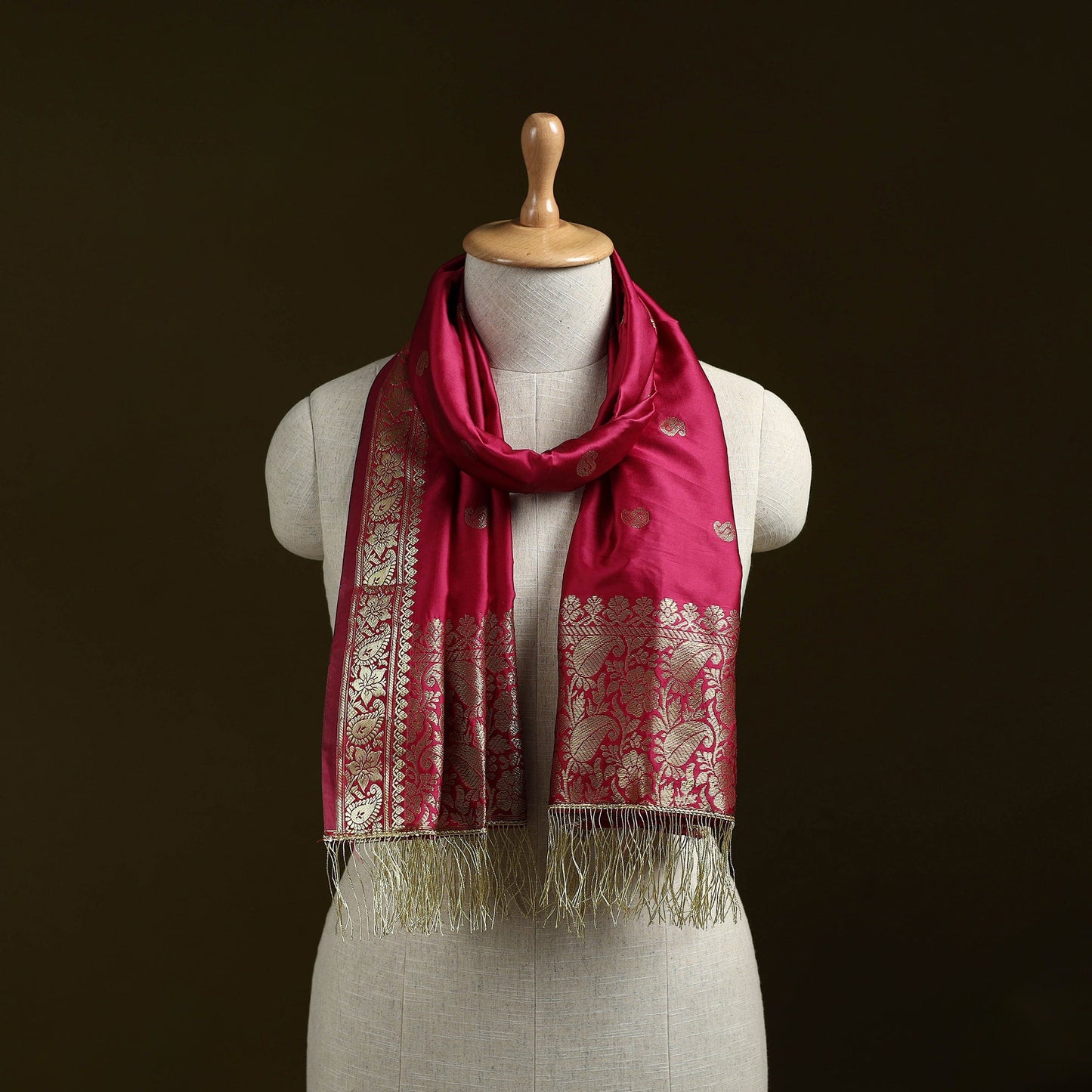Brocade handloom semi silk nakshi buti banarasi stole