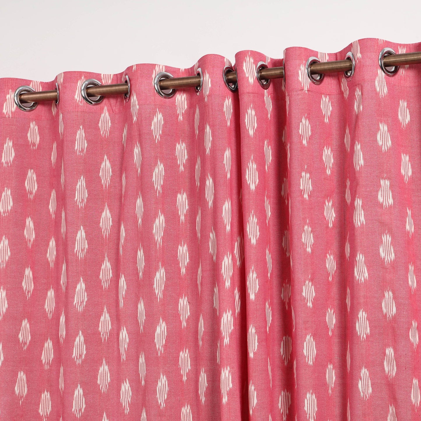 Pink - cotton door pochampally ikat curtain (7 x 3 feet)
