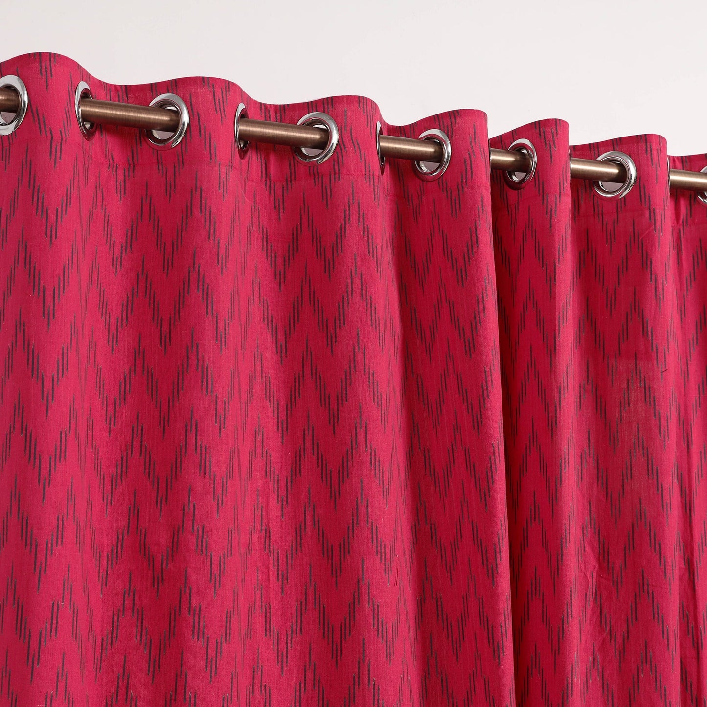 Pink - cotton door pochampally ikat curtain (7 x 3 feet)