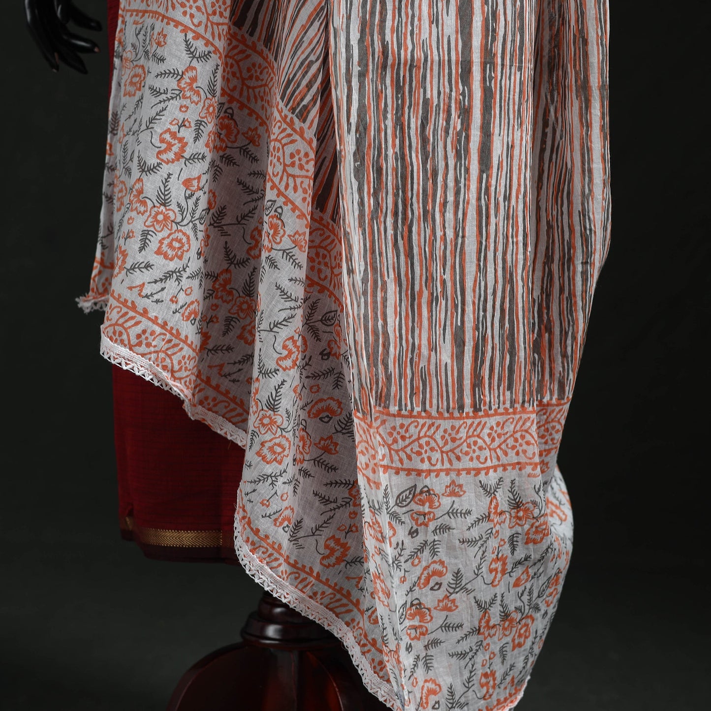 Cotton jaipur printed dupatta 100 - handcrafted