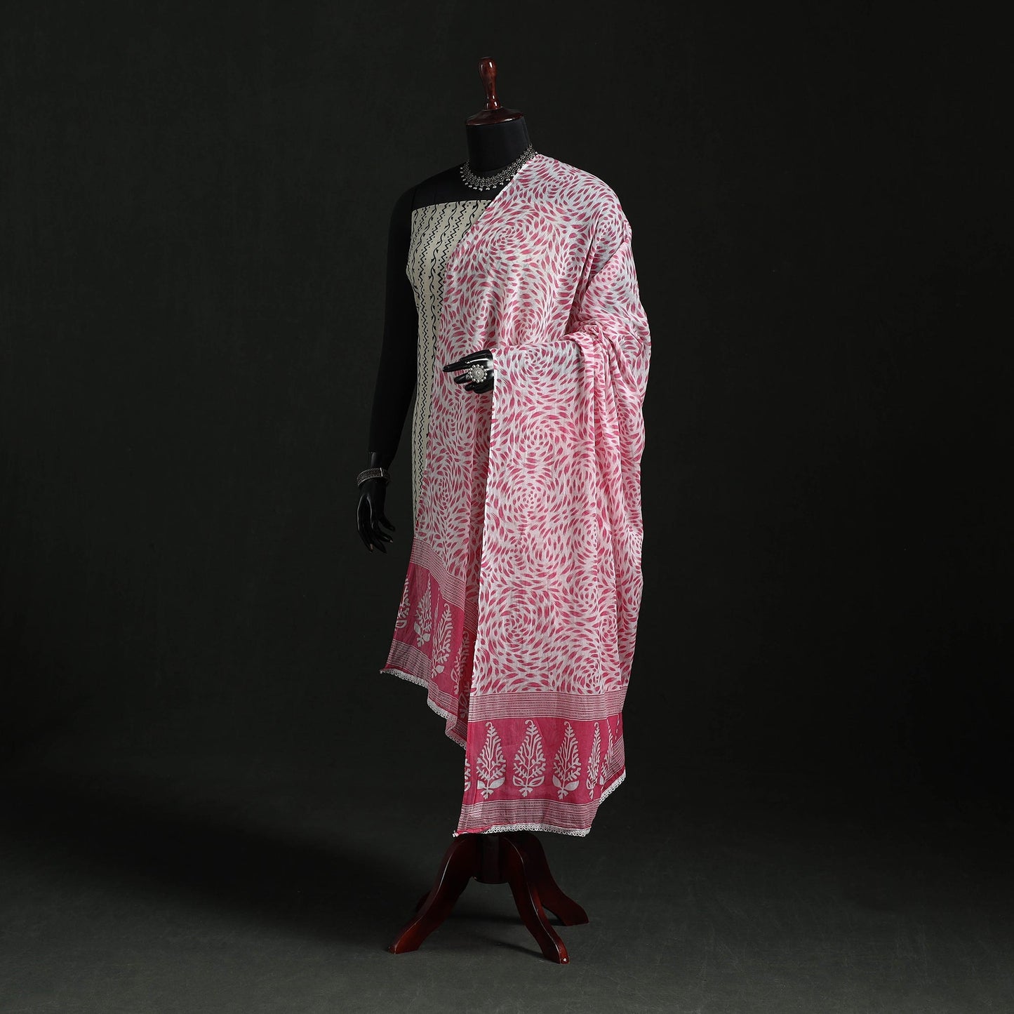 Cotton jaipur printed dupatta 33 - handcrafted