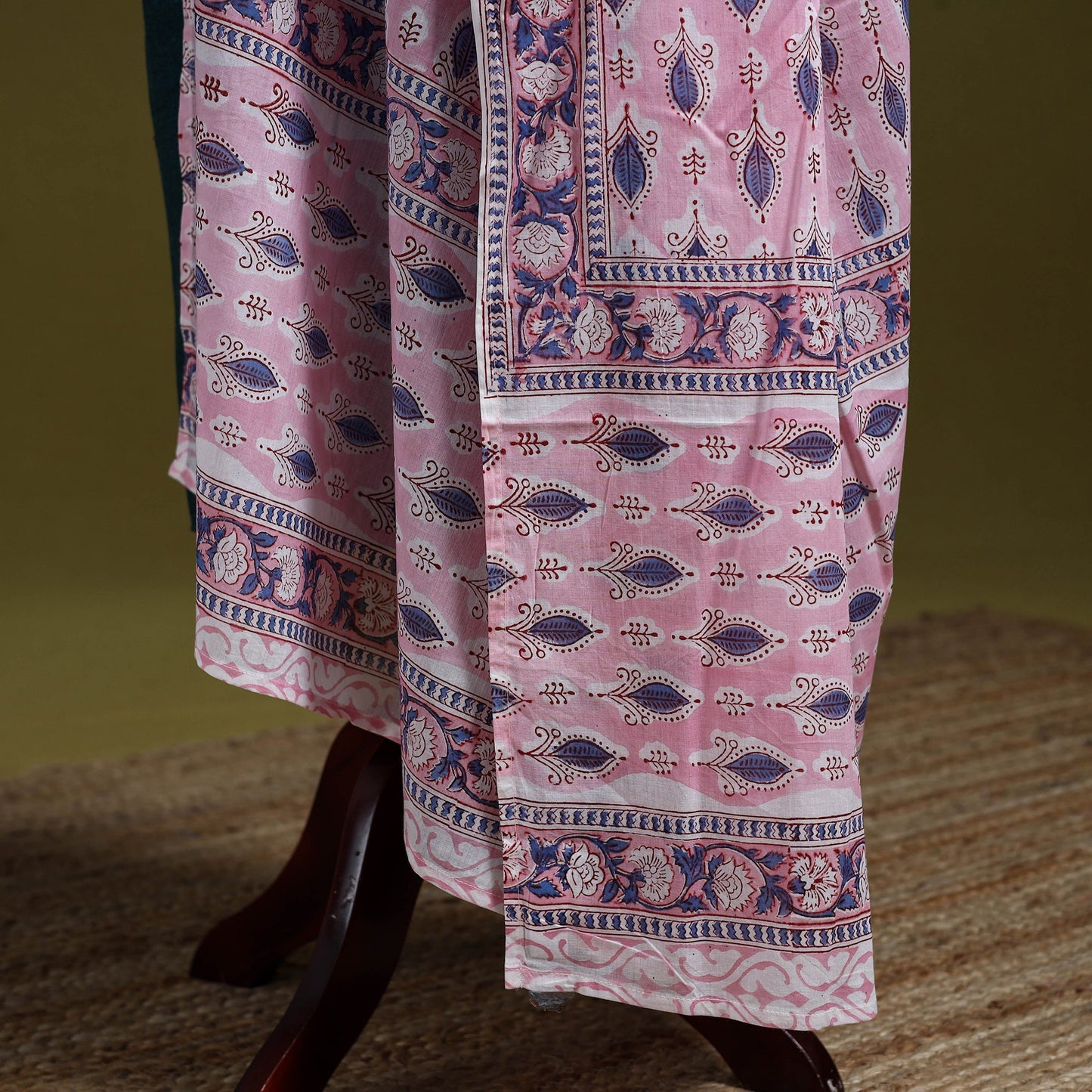 Cotton sanganeri floral dupatta 26 - handcrafted