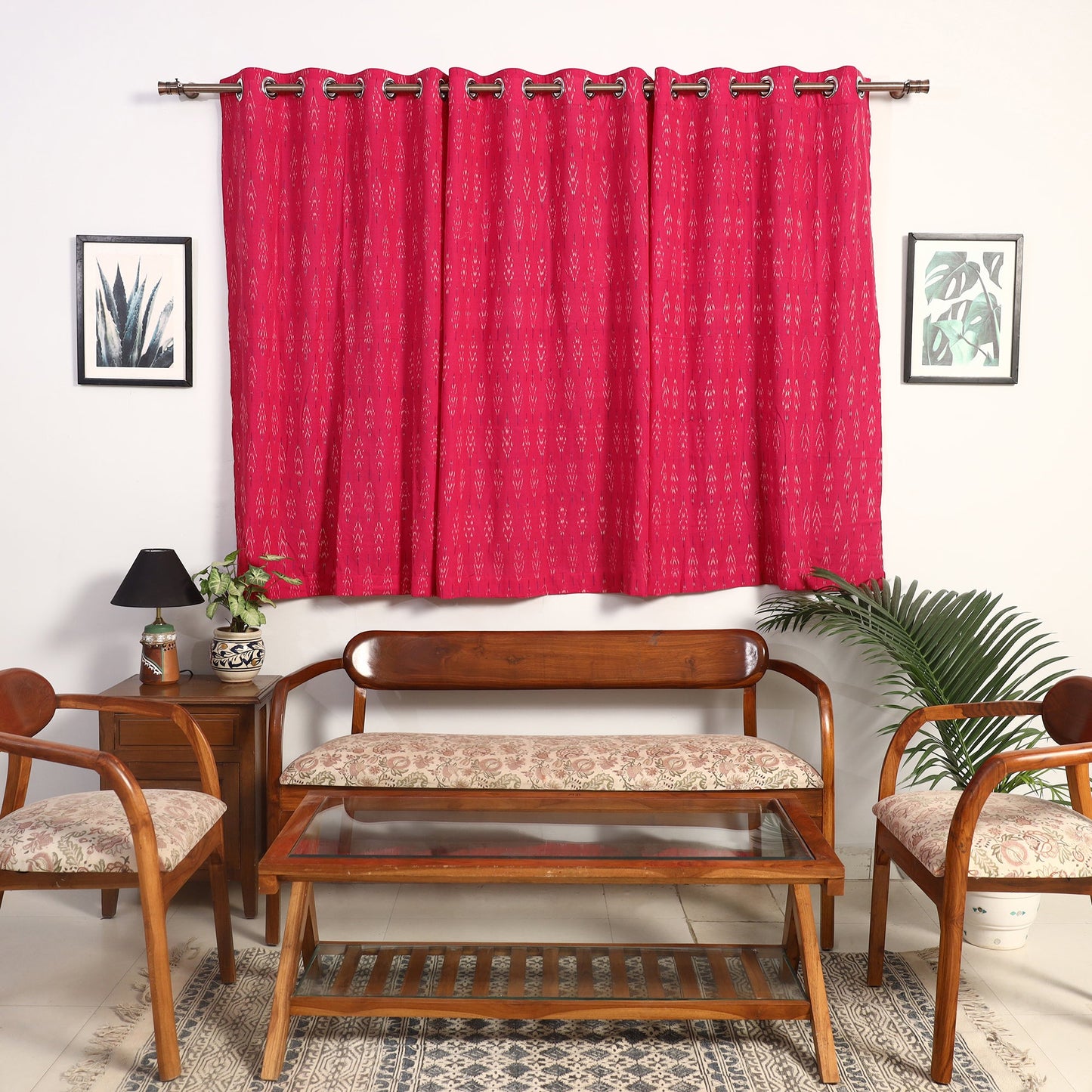 Buy Cotton Window Pink Pochampally Ikat Curtain