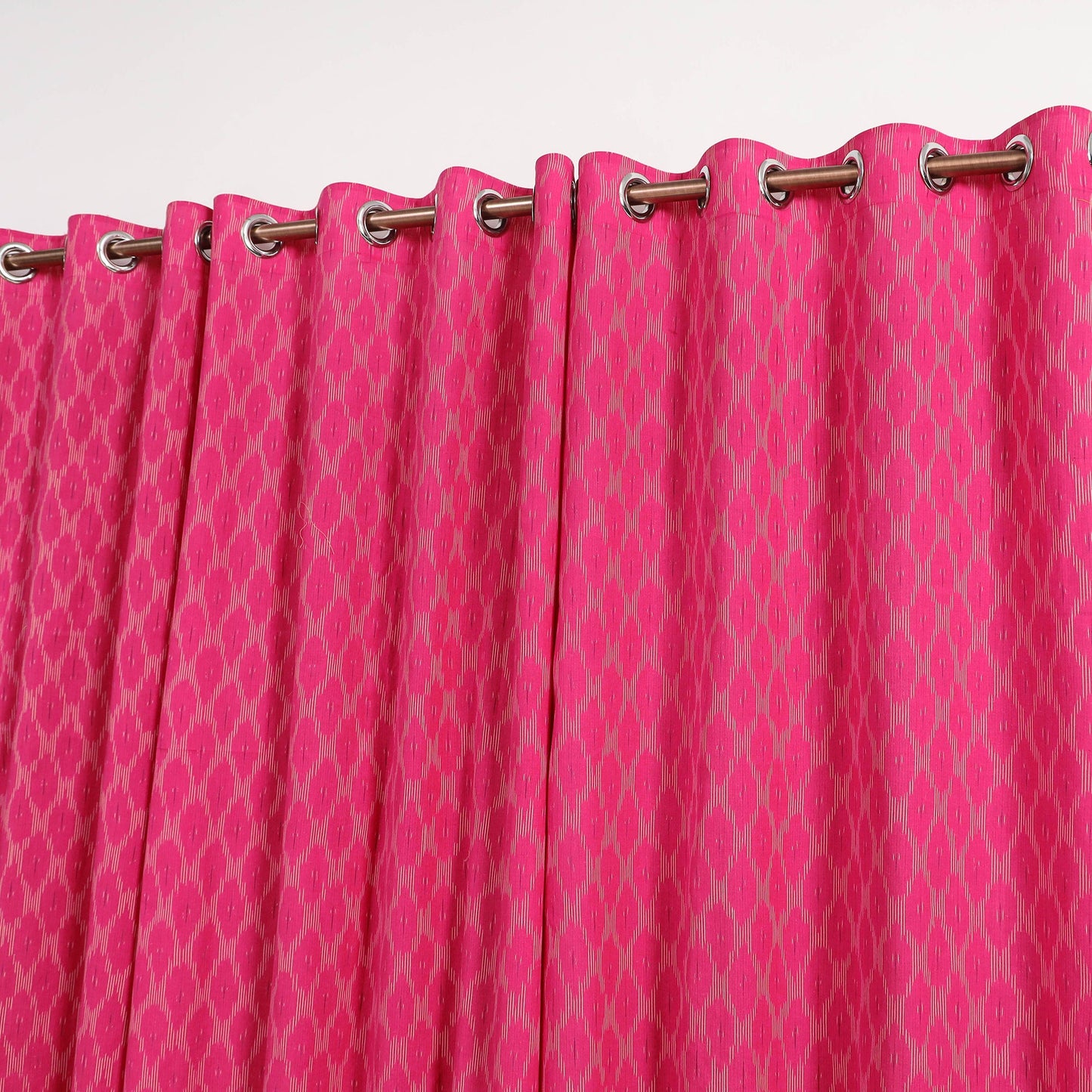 Pink - cotton window pochampally ikat curtain (5 x 3 feet)