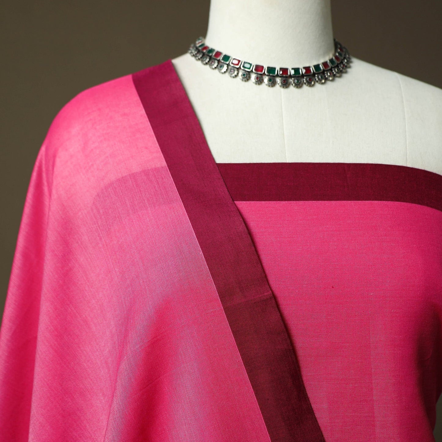 Dharwad cotton 3pc unstitched dress material with border