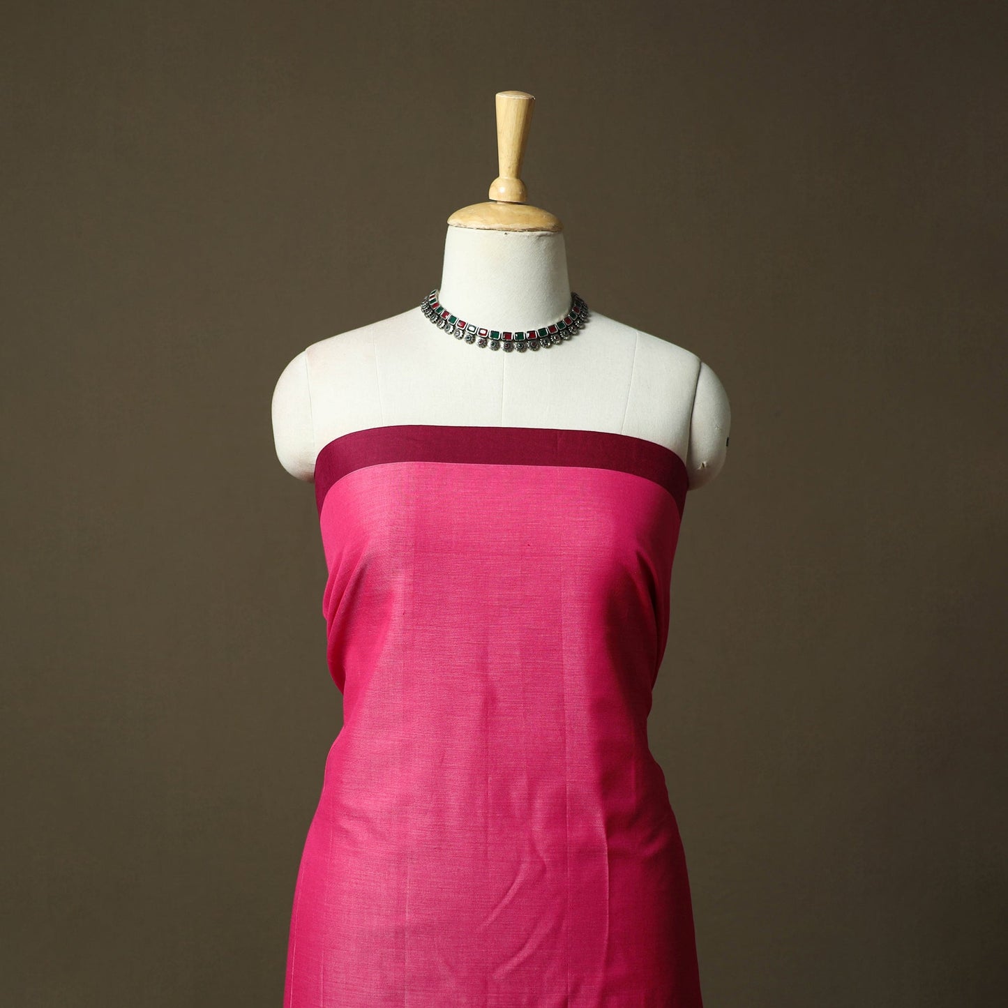 Dharwad cotton 3pc unstitched dress material with border