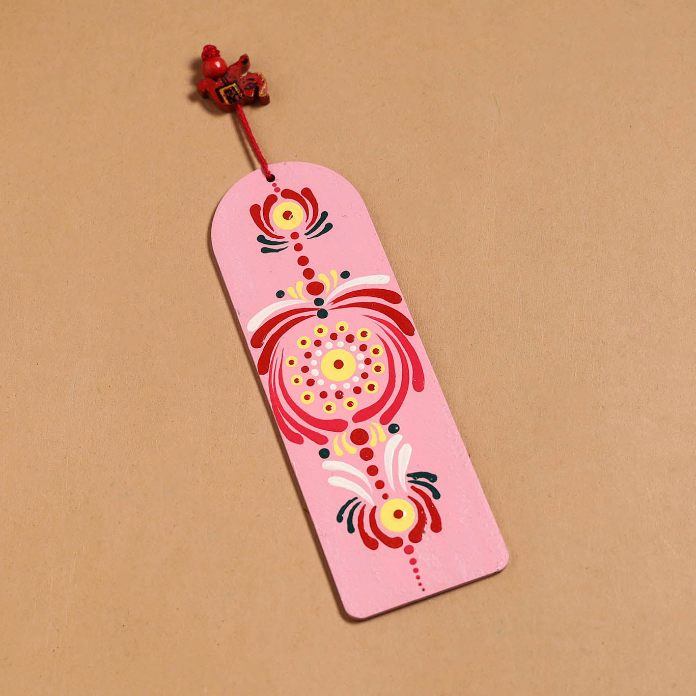 Dot art mandala handpainted wooden bookmark 19 - handcrafted