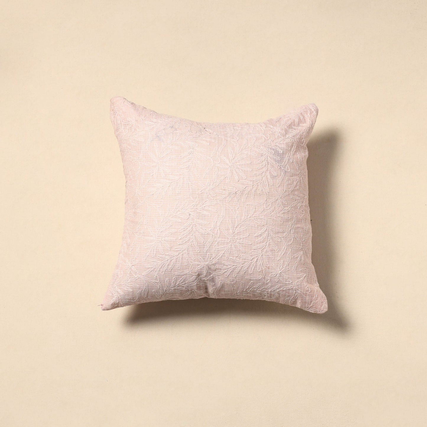 Embroidered kota doria cushion cover 53 - handcrafted