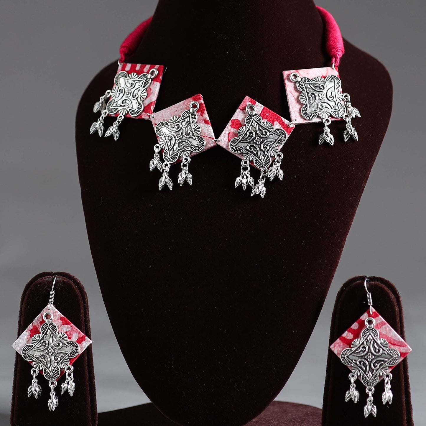 Fabart German Silver Choker Necklace Set Online