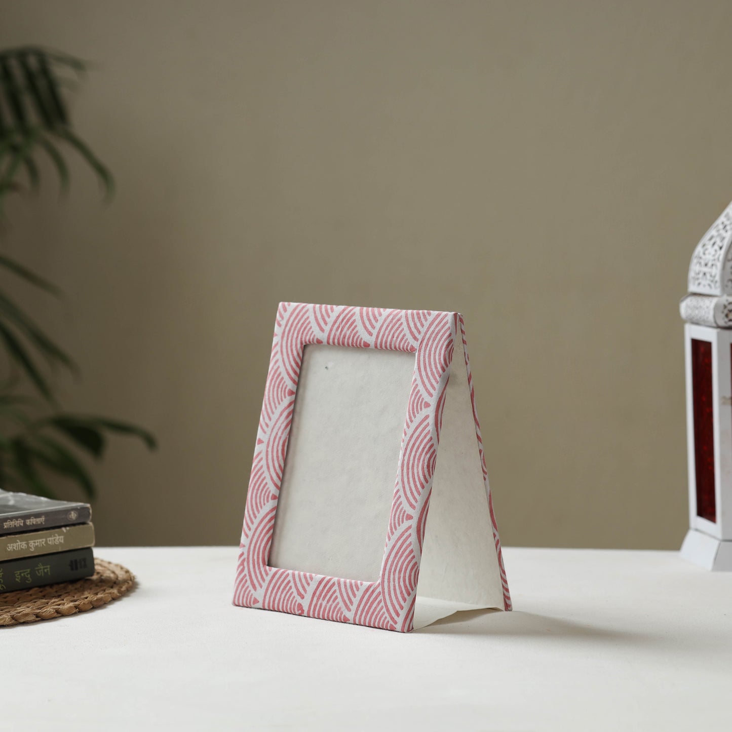 Pink - fabric embellished handmade photo frame (8 x 6 in)