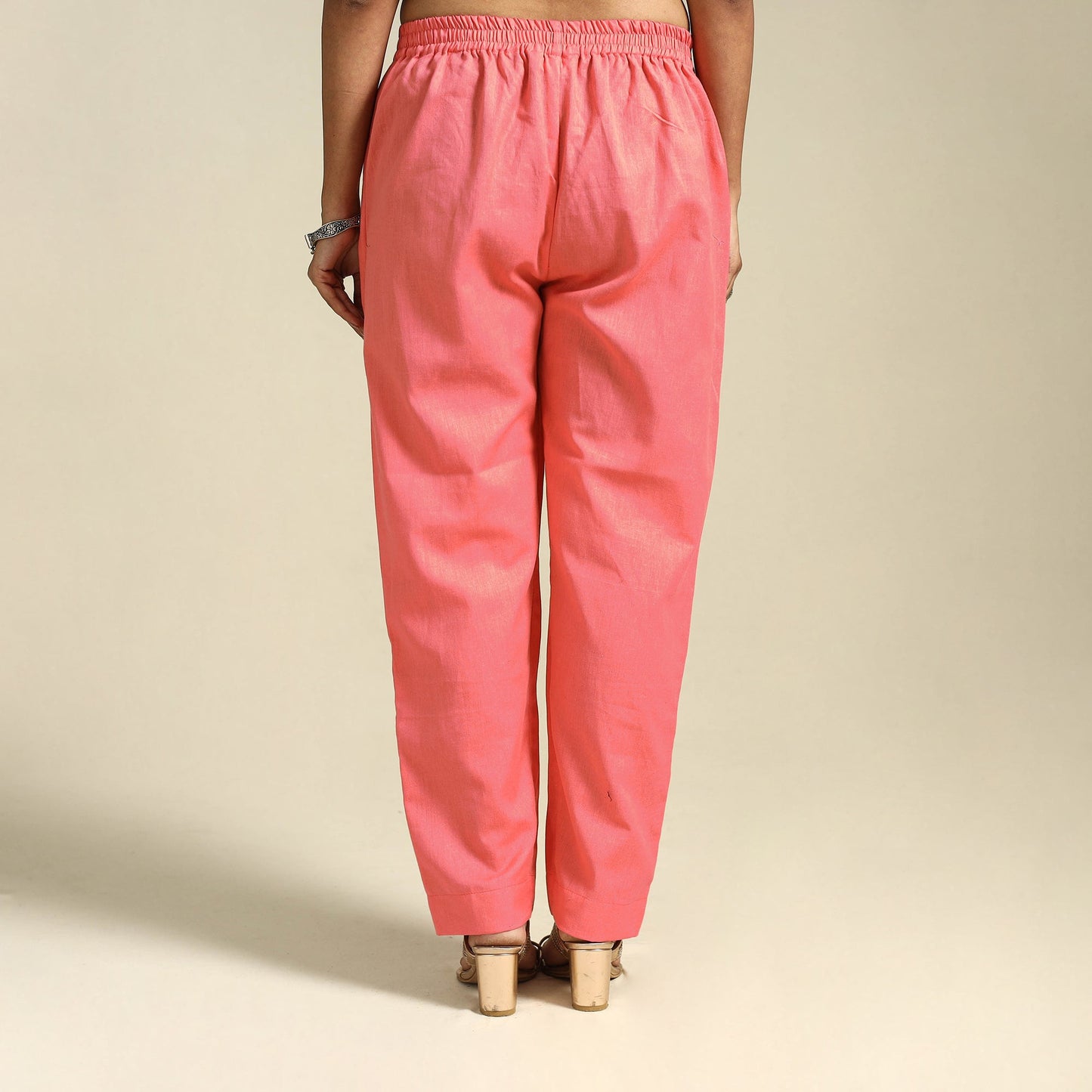 Pink Flex Cotton Elasticated Plain Pant