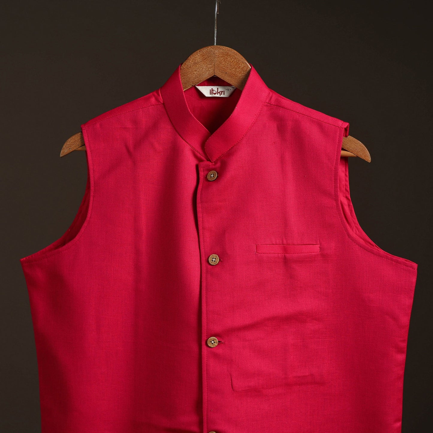 Flex cotton men plain nehru jacket 05 - handcrafted
