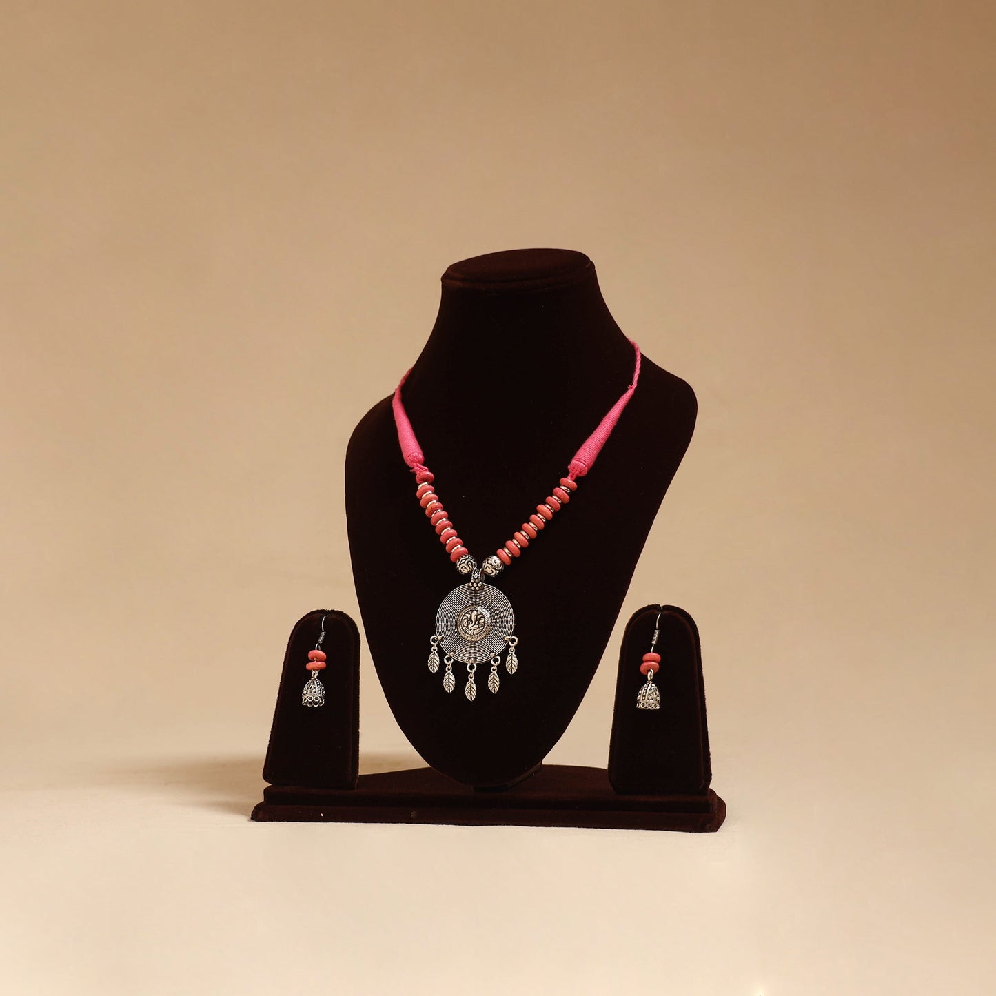 German silver beaded necklace set 39 - handcrafted