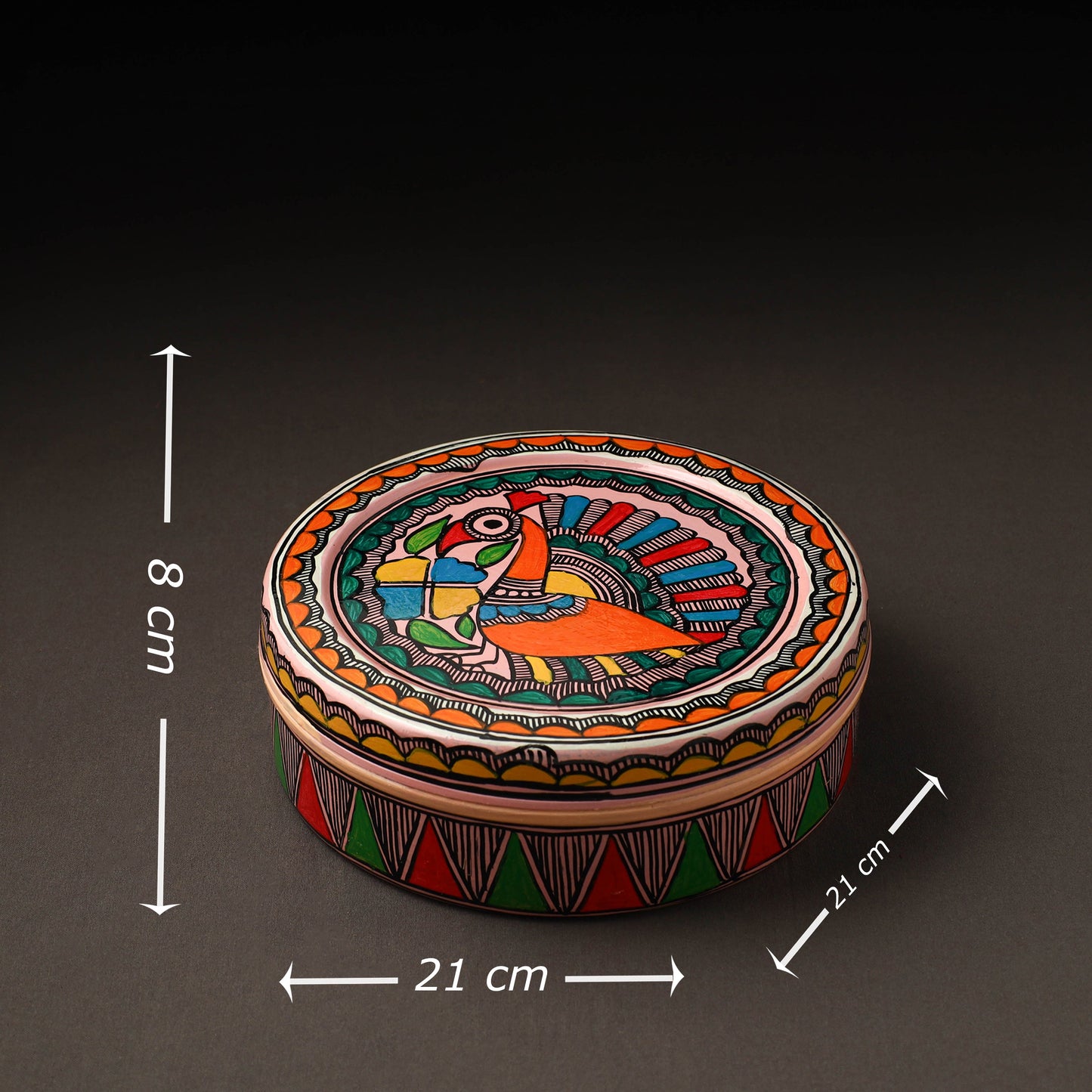 Godna Madhubani Handpainted Stainless Steel Casserole