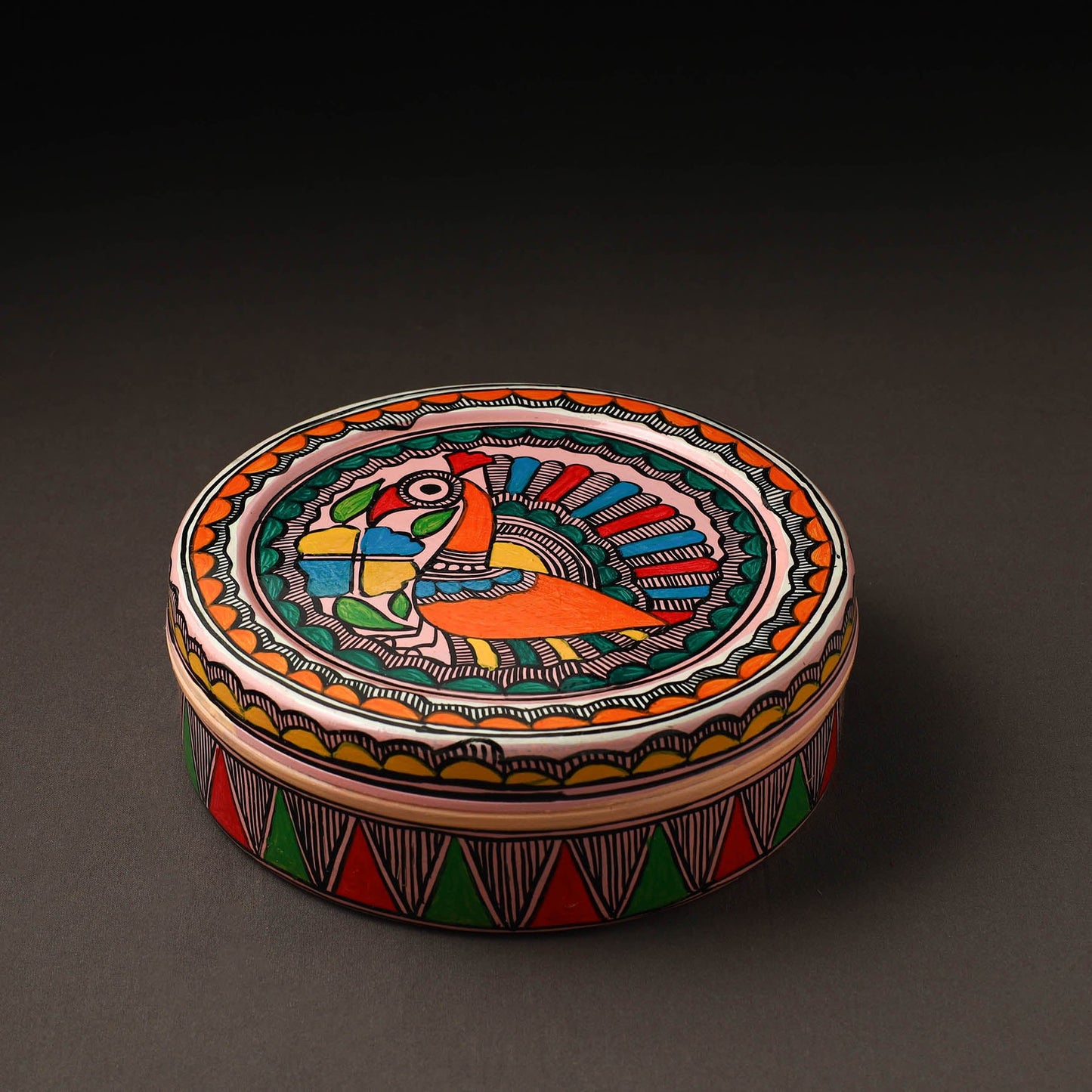 Godna Madhubani Handpainted Stainless Steel Casserole