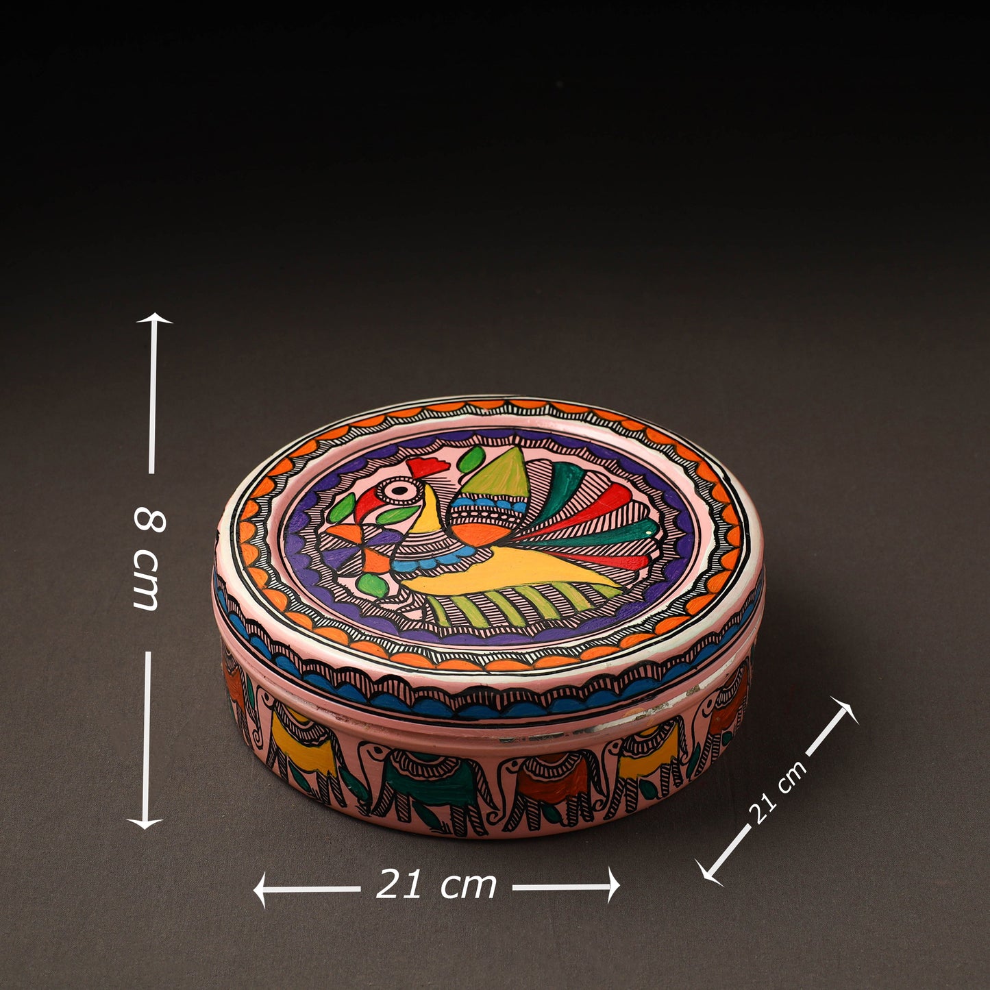 Godna Madhubani Handpainted Stainless Steel Casserole