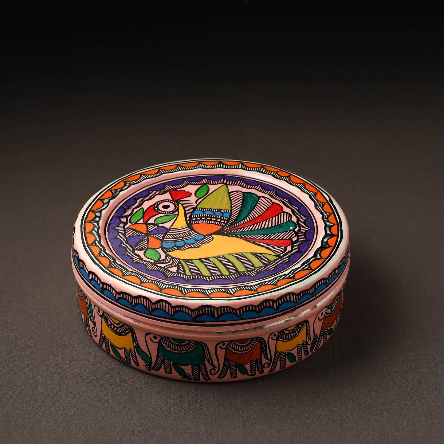 Godna Madhubani Handpainted Stainless Steel Casserole