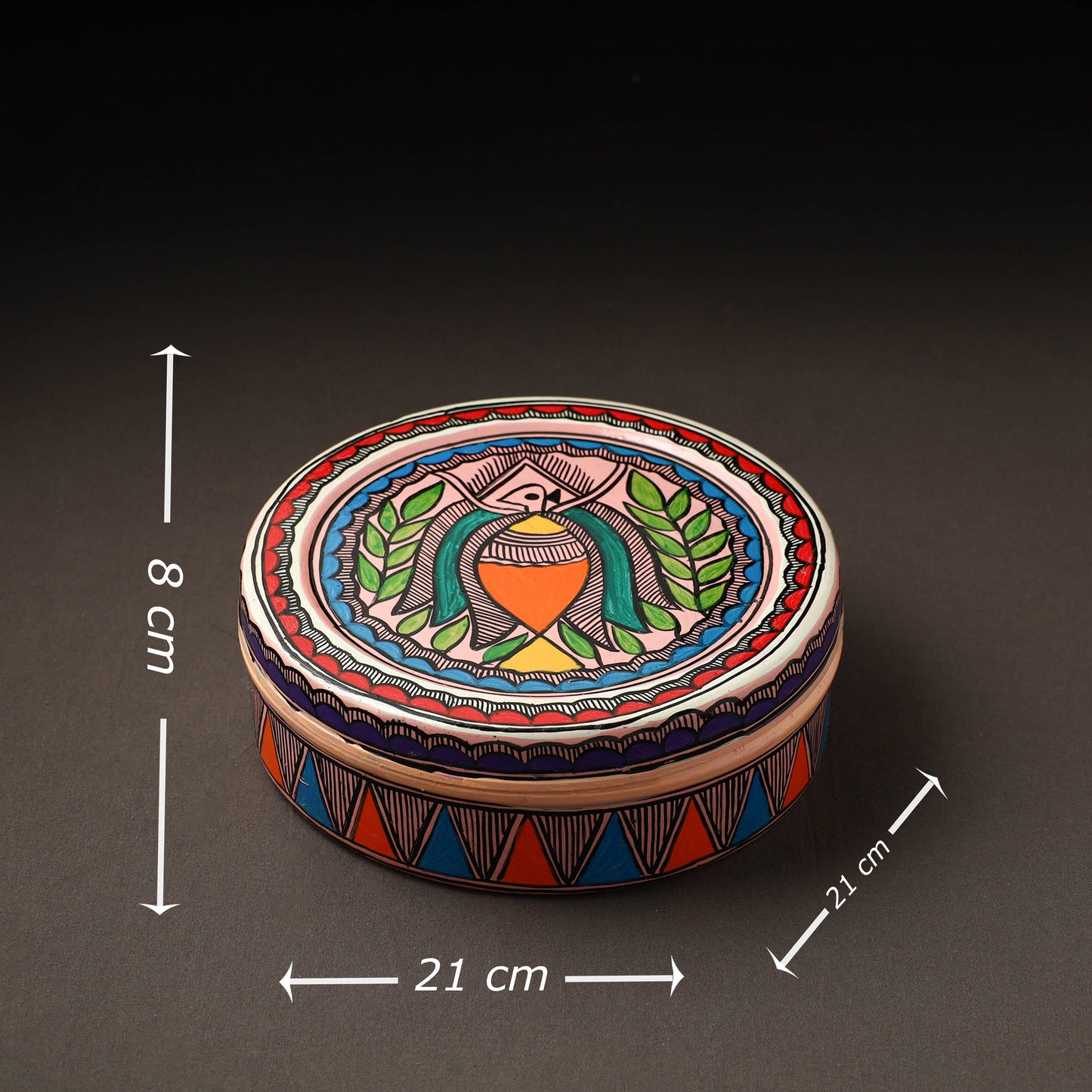 Godna Madhubani Handpainted Stainless Steel Casserole