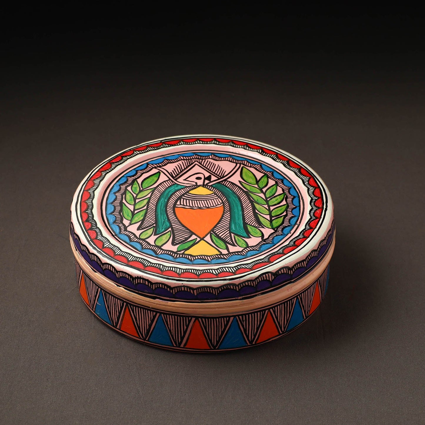 Godna Madhubani Handpainted Stainless Steel Casserole