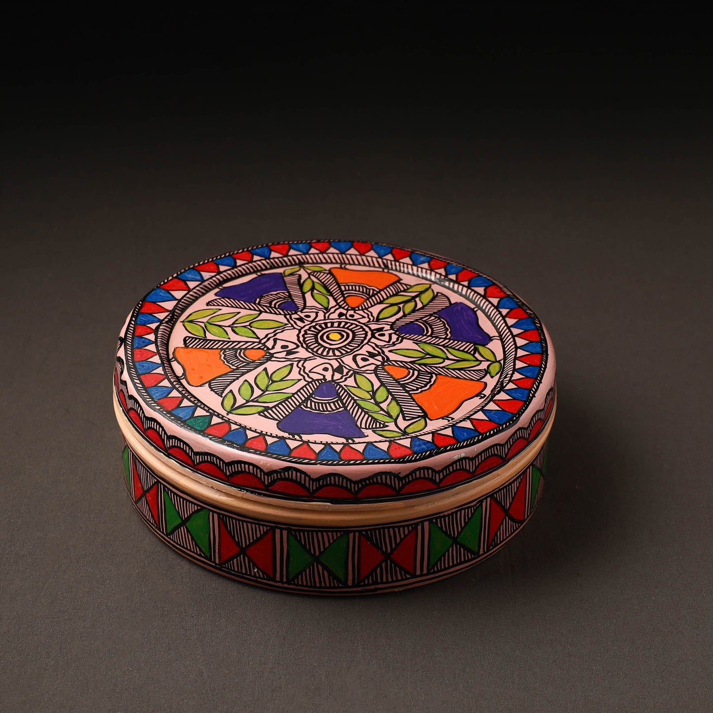 Godna Madhubani Handpainted Stainless Steel Casserole