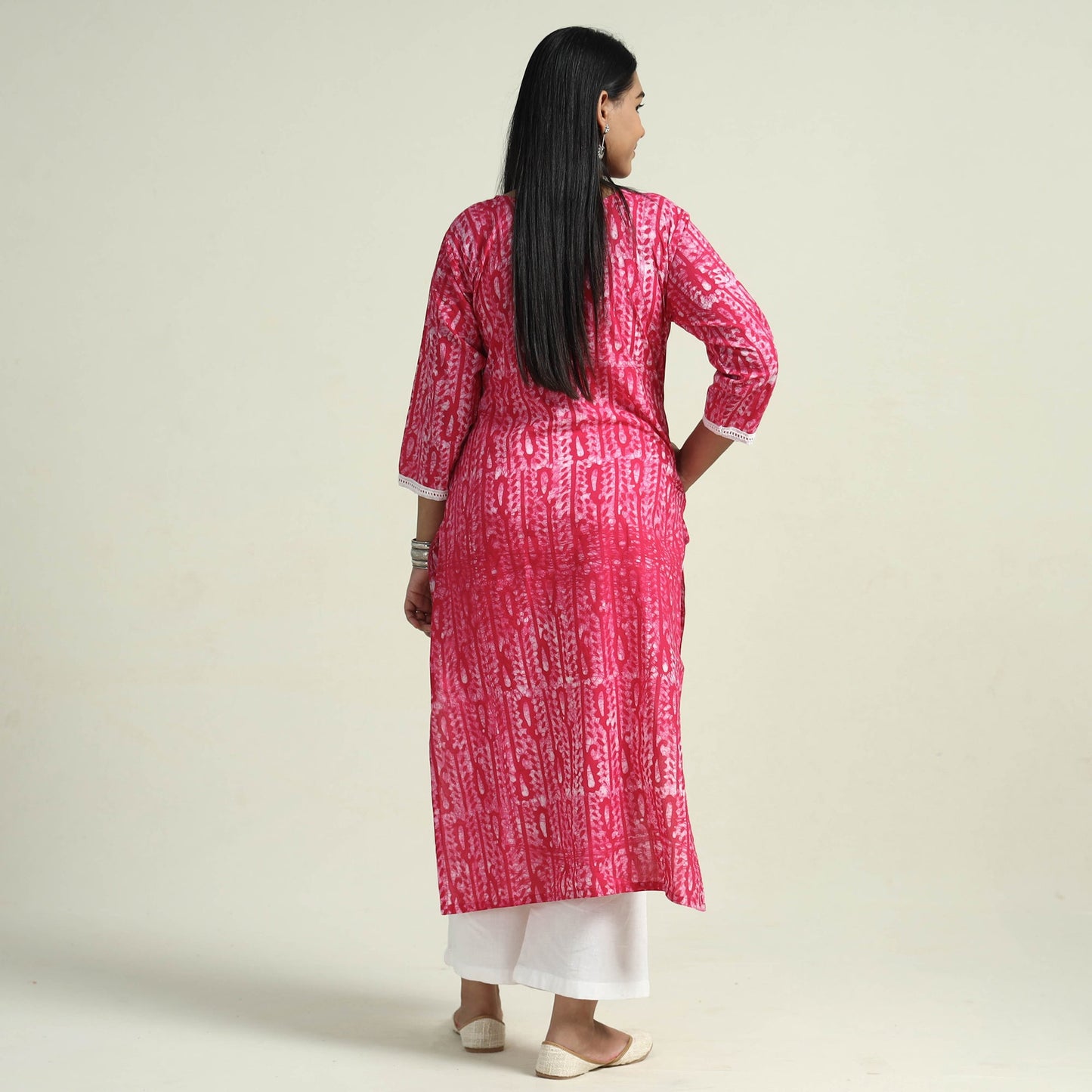 Hand Batik Printed Cotton Kurta with Palazzo Set