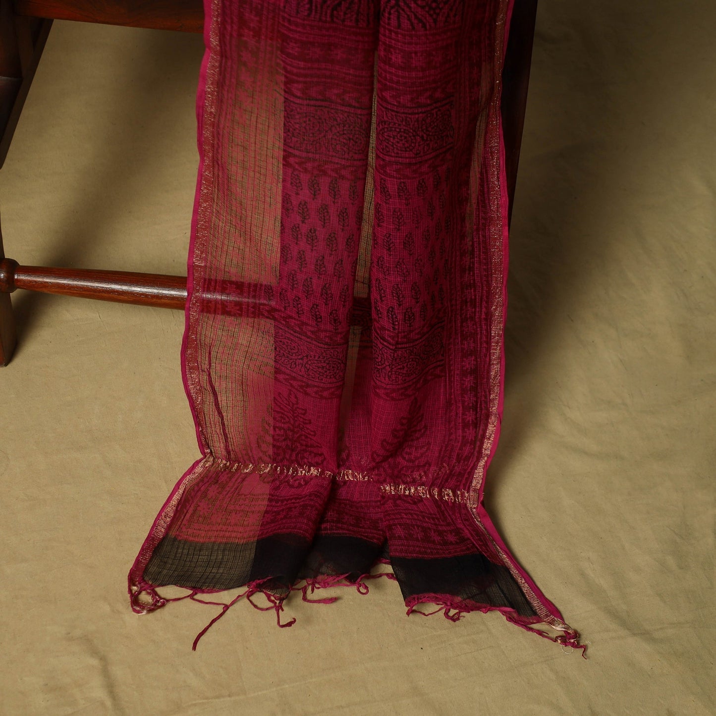 Hand block bagh print cotton 3pc unstitched dress material