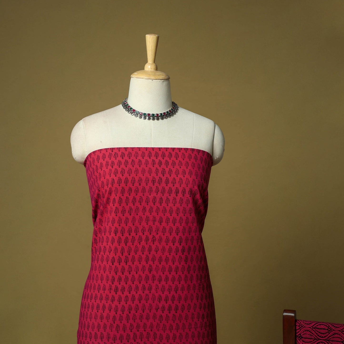 Hand block bagh print cotton 3pc unstitched dress material