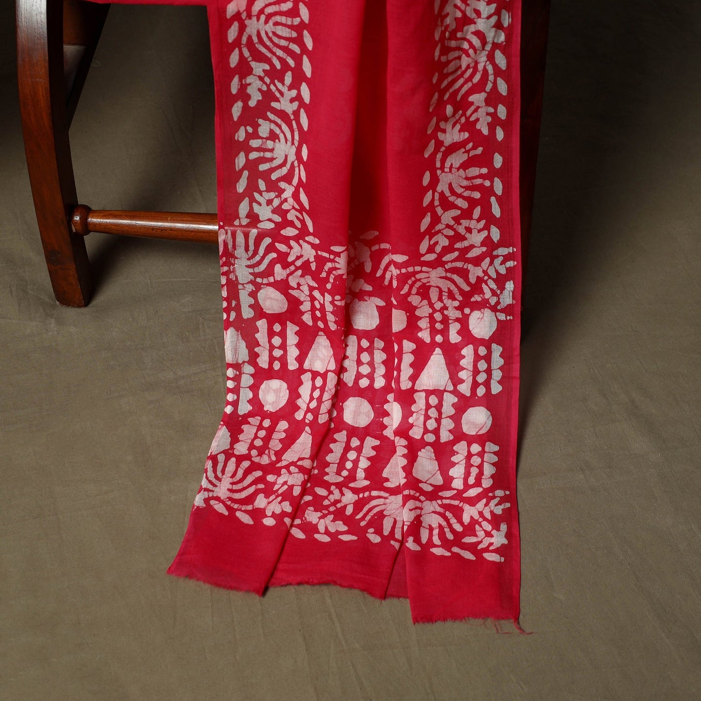 Hand block batik print cotton 3pc unstitched dress material