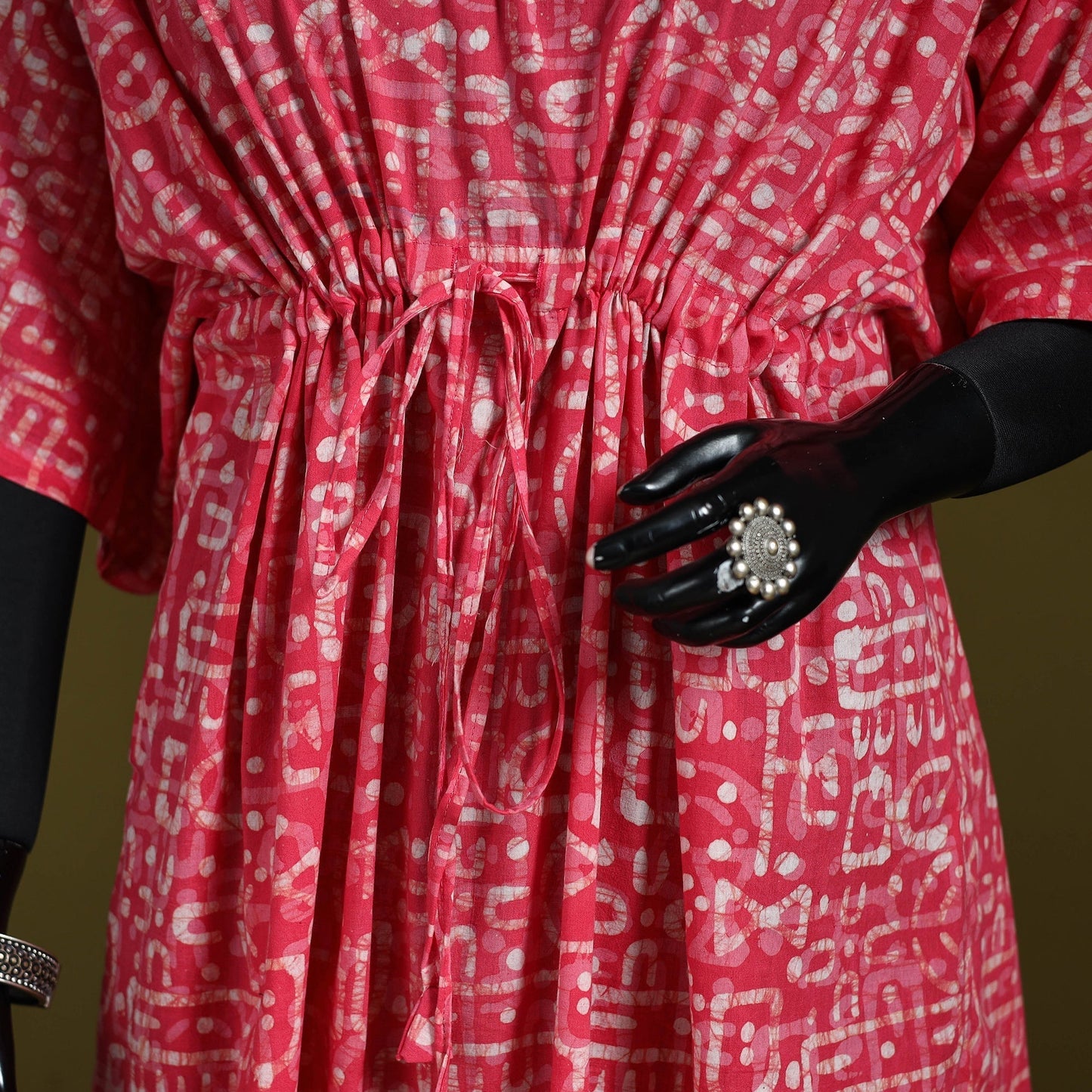 Hand batik cotton long kaftan 06 - handcrafted