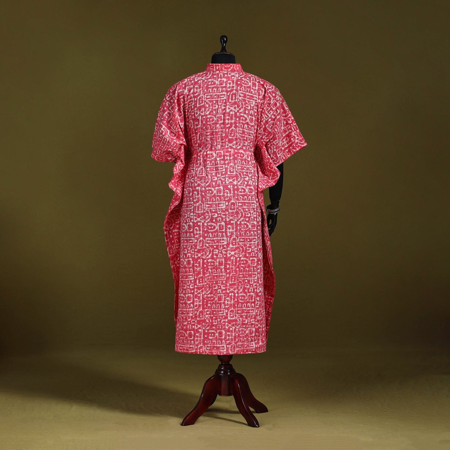 Hand batik cotton long kaftan 06 - handcrafted