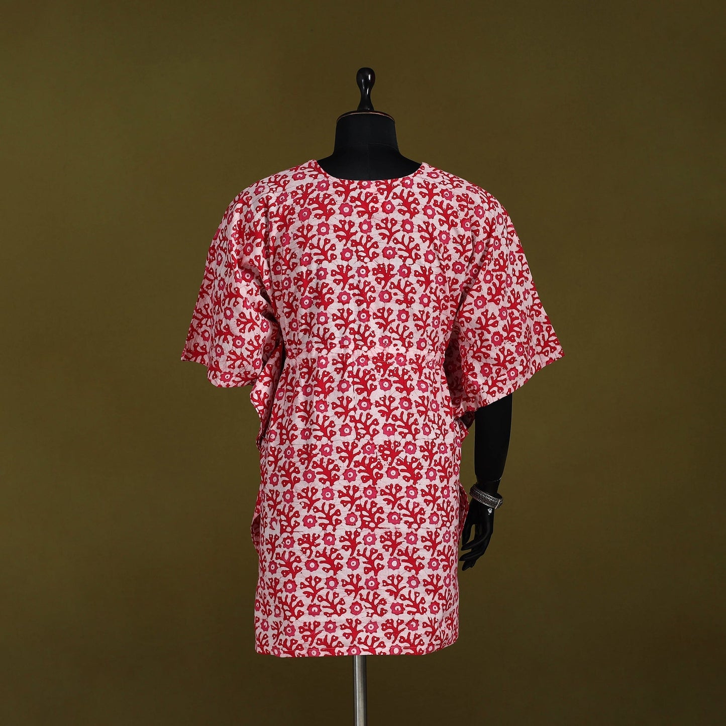 Hand batik cotton medium kaftan 64 - handcrafted
