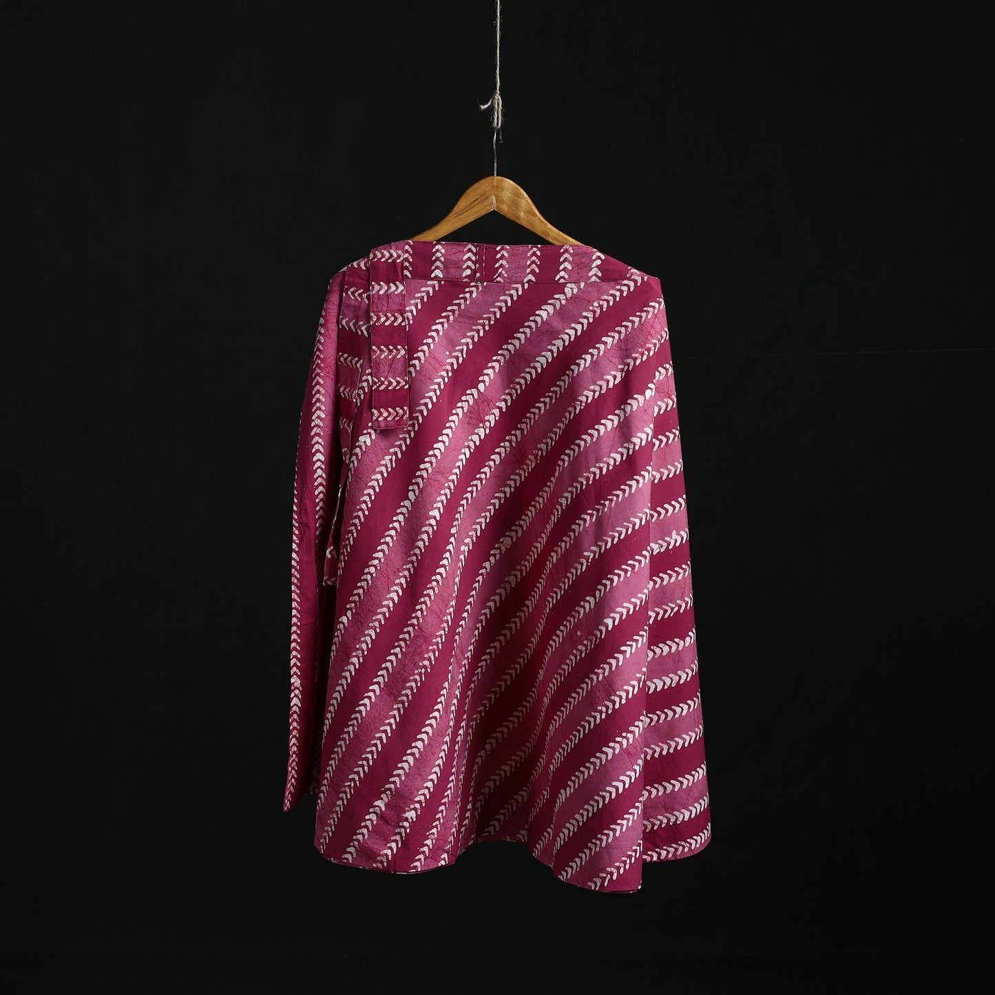 Hand block batik print cotton wrap around skirt 04